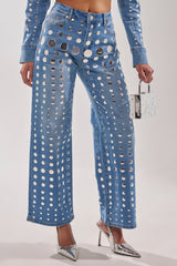 STUDS EVERYWHERE RELAXED DENIM PANT