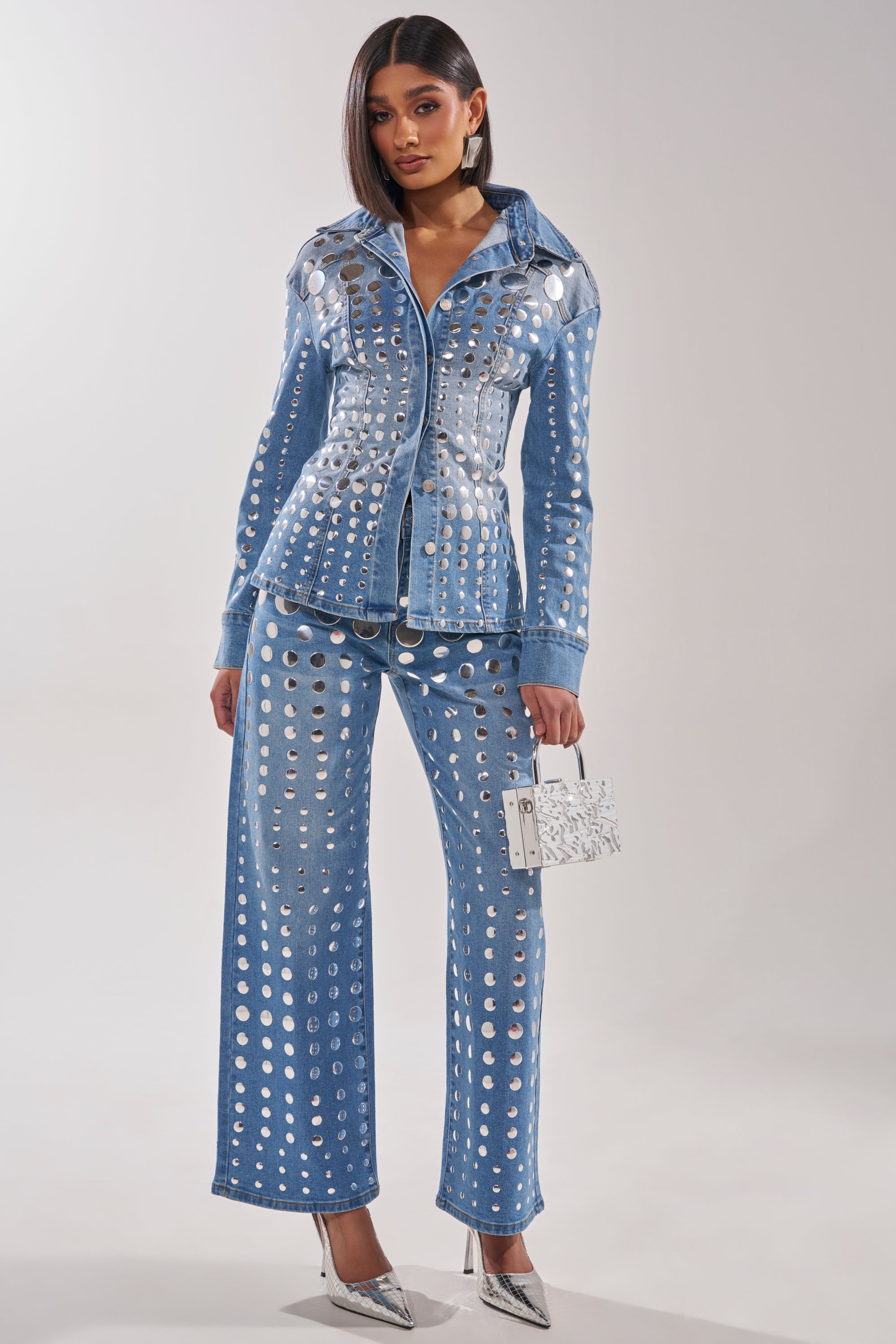 STUDS EVERYWHERE RELAXED DENIM PANT