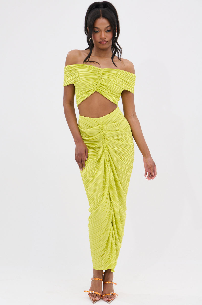 SWEET AS CAN BE GREEN MAXI SKIRT