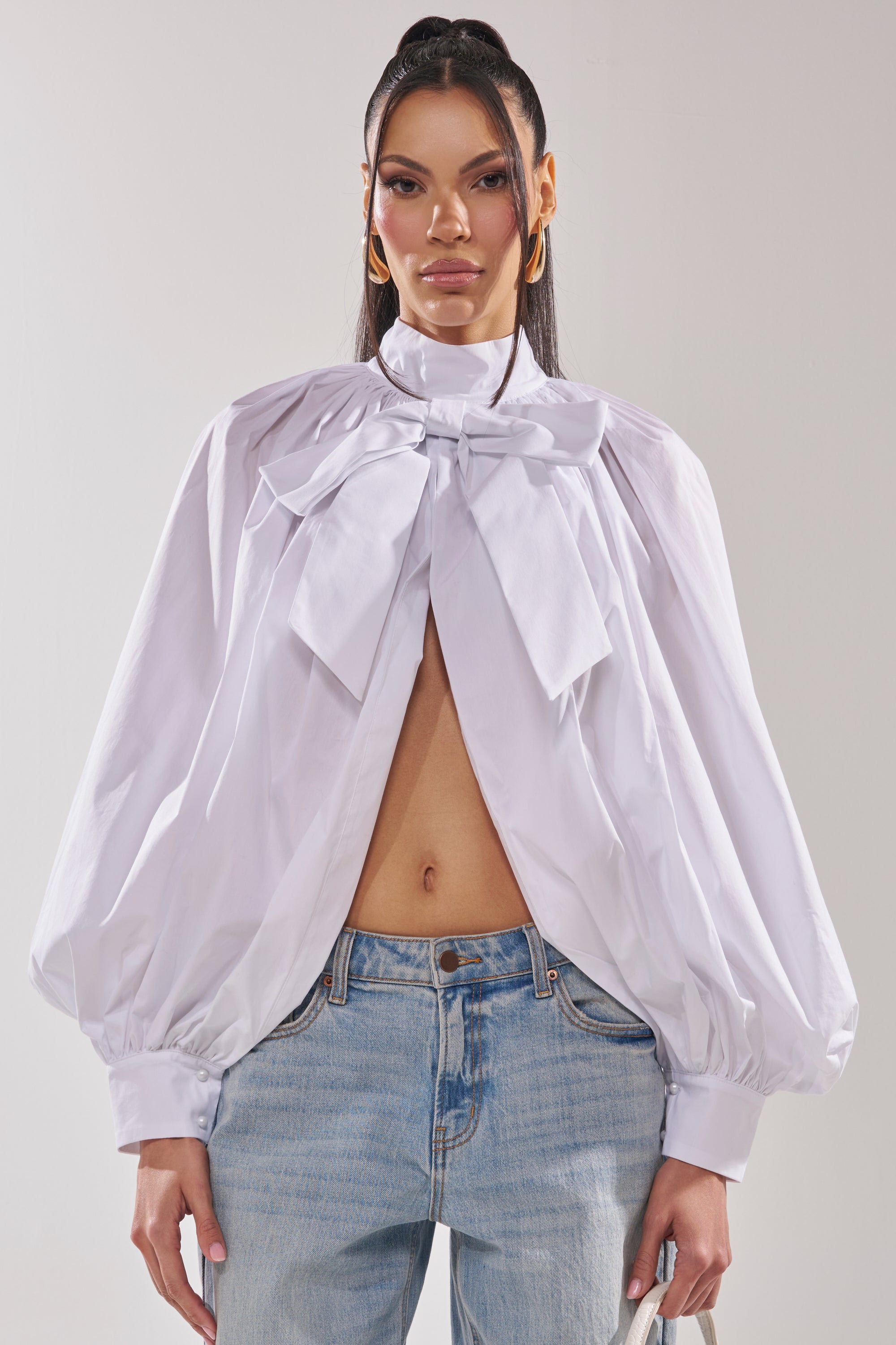 BLACK TIE AFFAIR BLOUSE IN WHITE