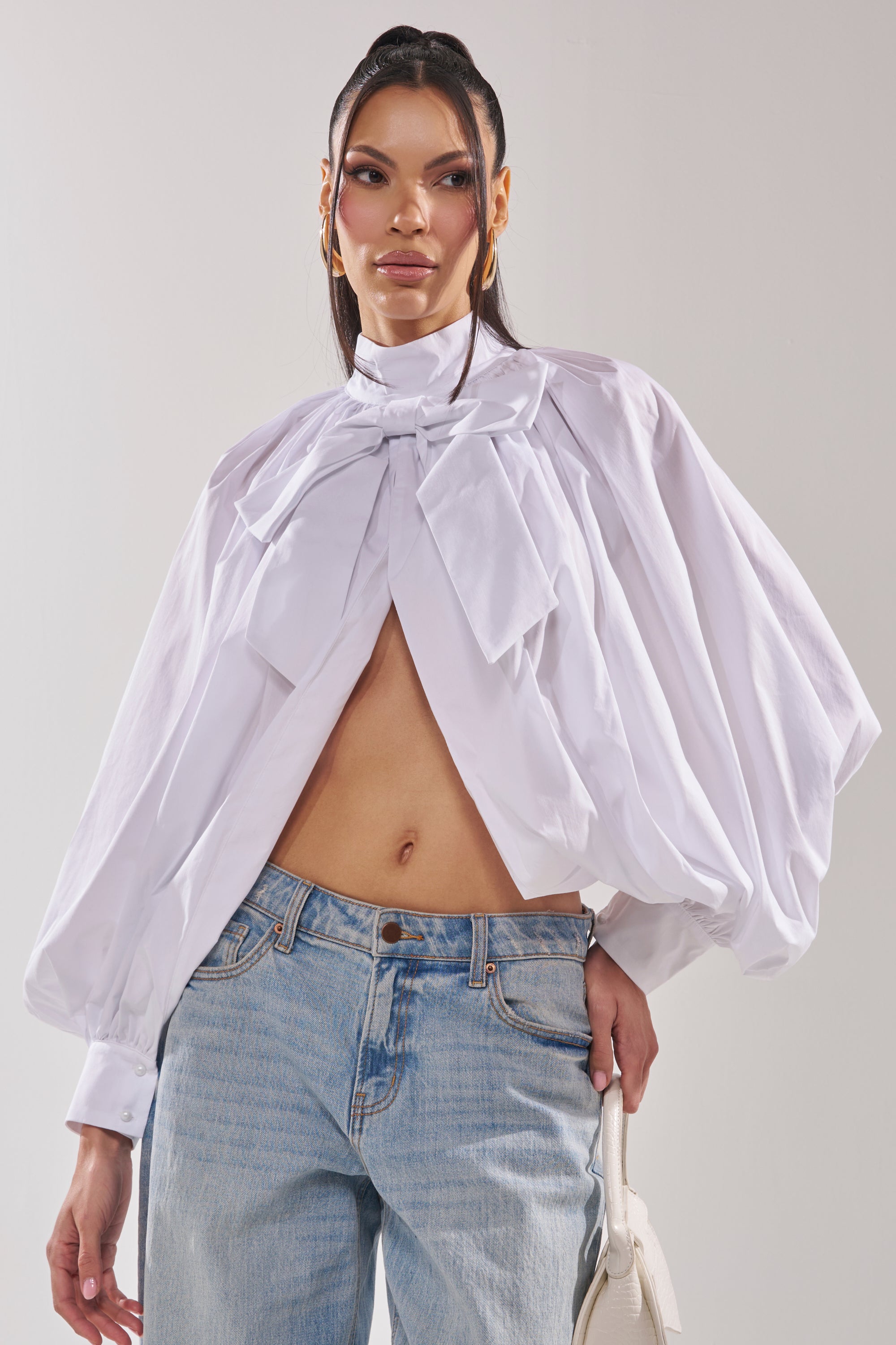 BLACK TIE AFFAIR BLOUSE IN WHITE