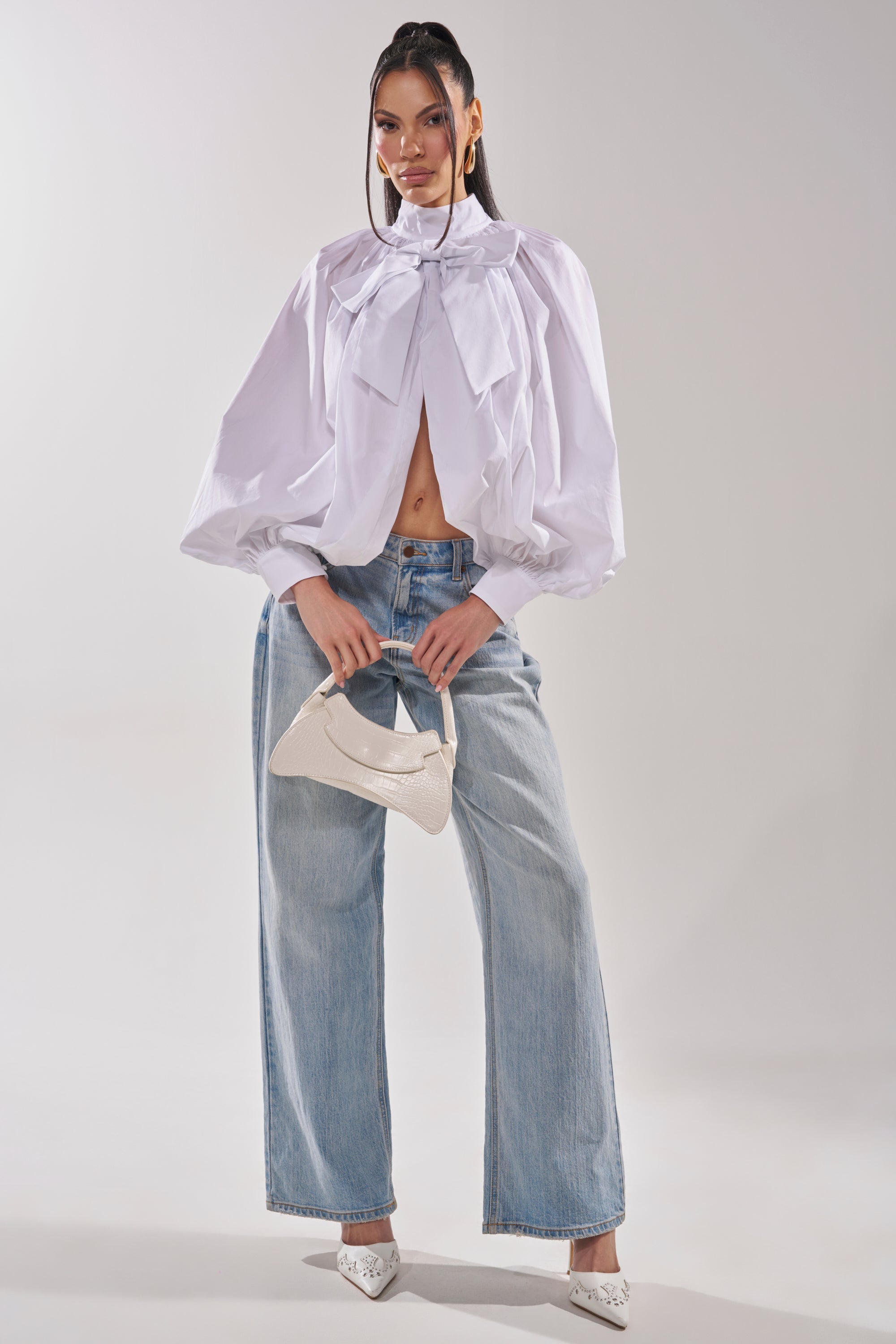 BLACK TIE AFFAIR BLOUSE IN WHITE