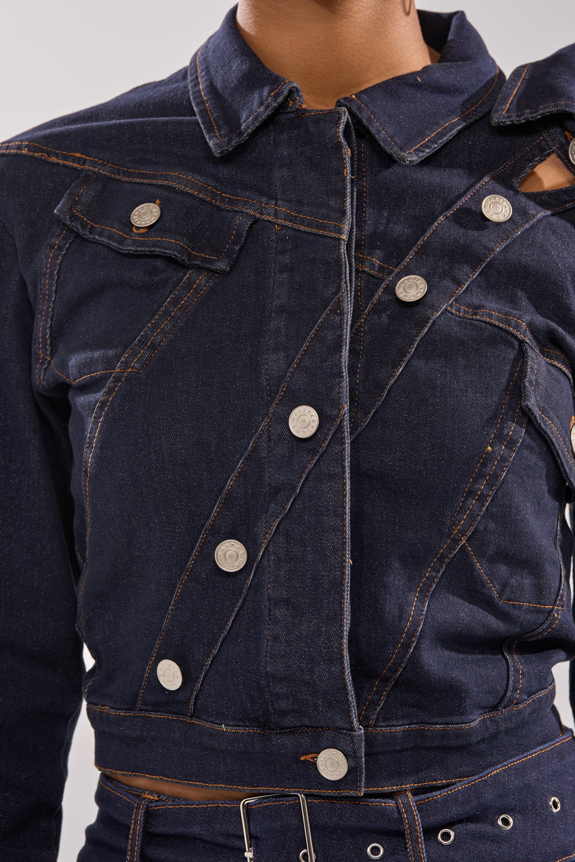 YOU GOT ME SPINNING DENIM BUTTON DOWN