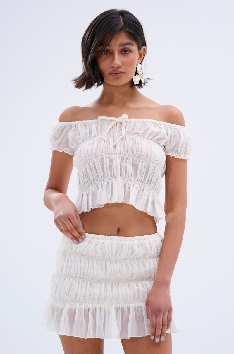FLIRT WITH ME OFF THE SHOULDER BLOUSE