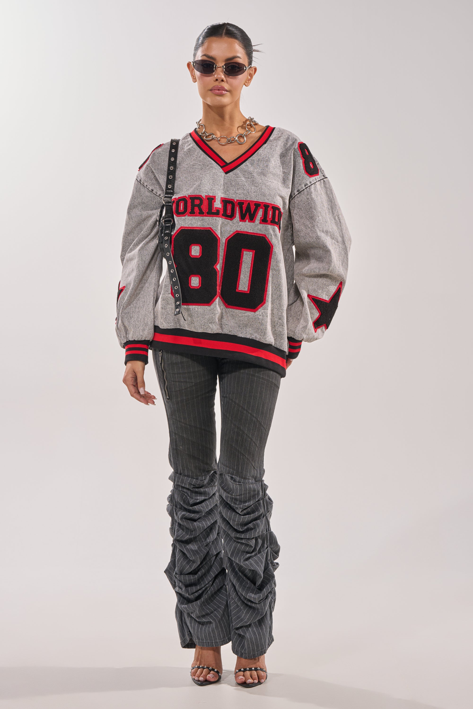 IN MY OWN WORLD DENIM SWEATSHIRT
