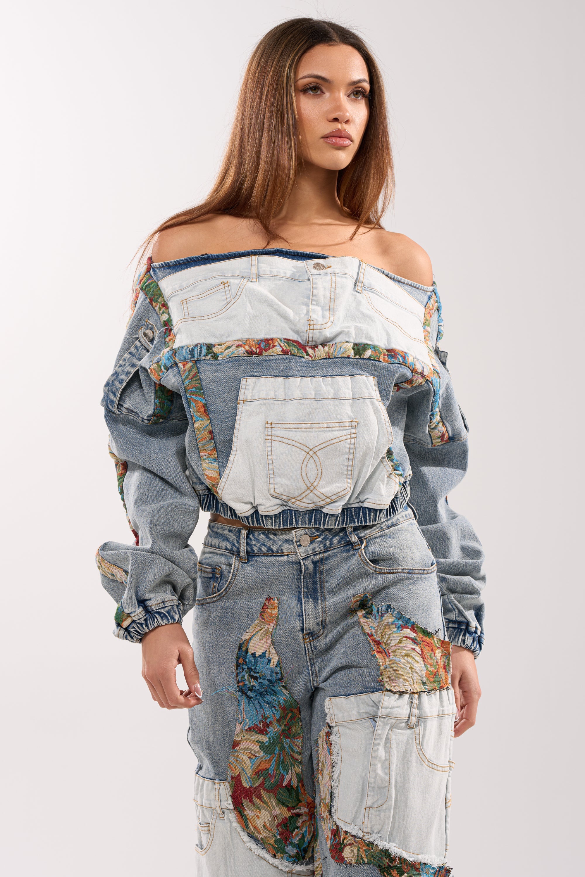 CHANGE IT UP DENIM SWEATSHIRT