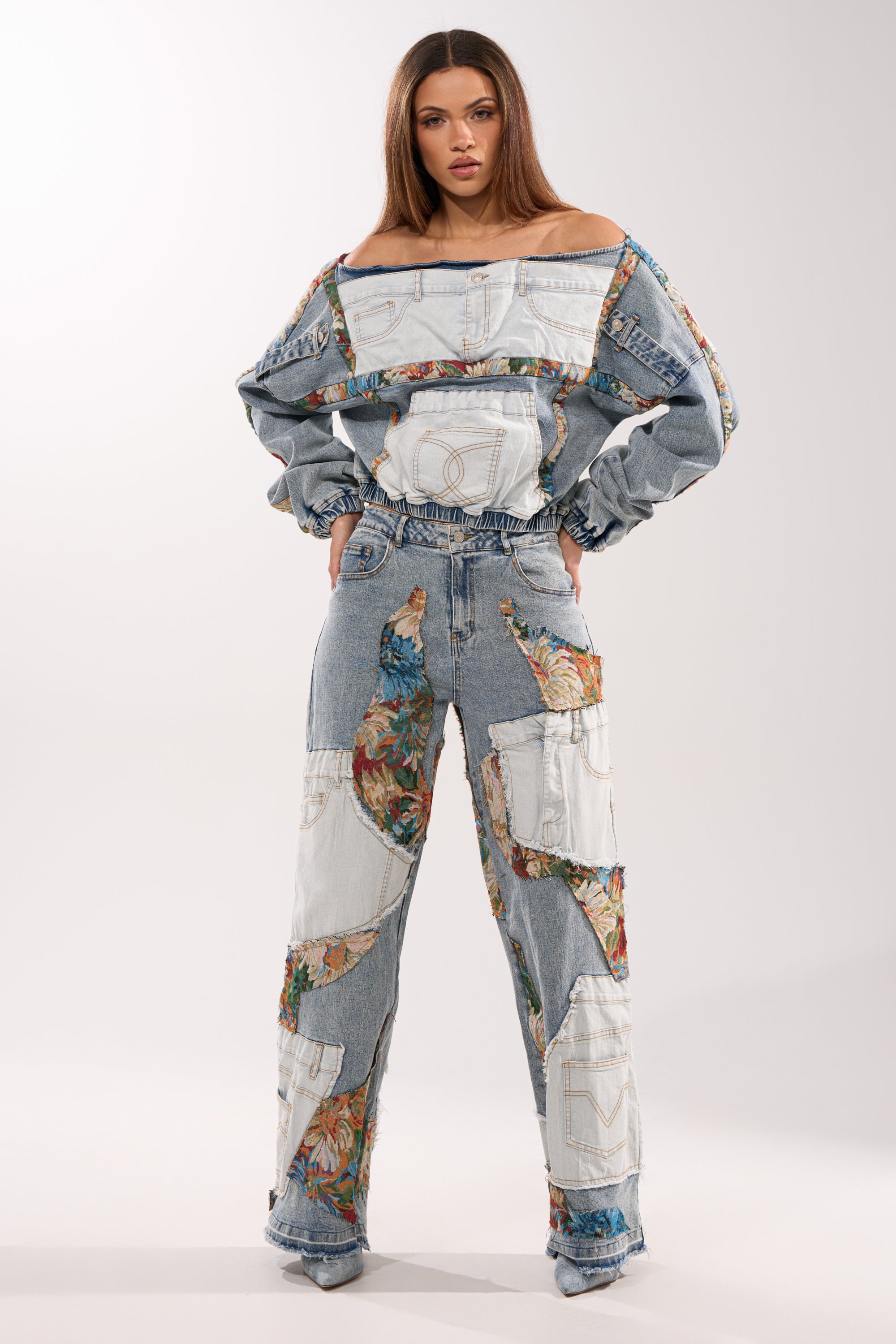 CHANGE IT UP DENIM SWEATSHIRT