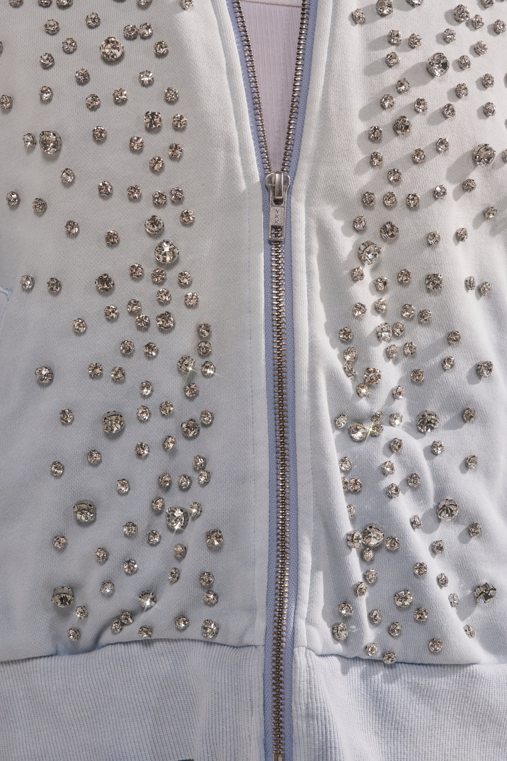 OH HOT DAMN EMBELLISHED ZIP UP SWEATSHIRT