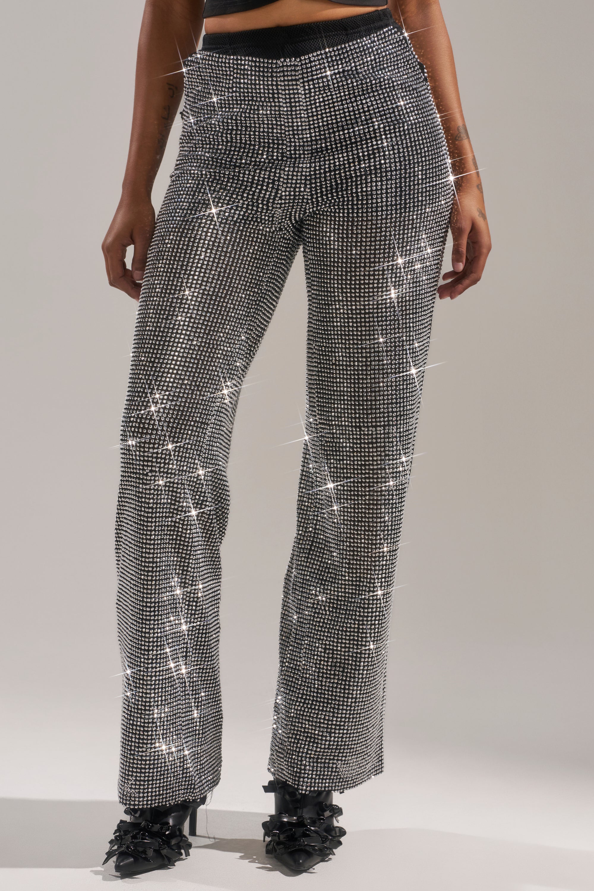 LET IT GO RHINESTONE WIDE LEG PANT