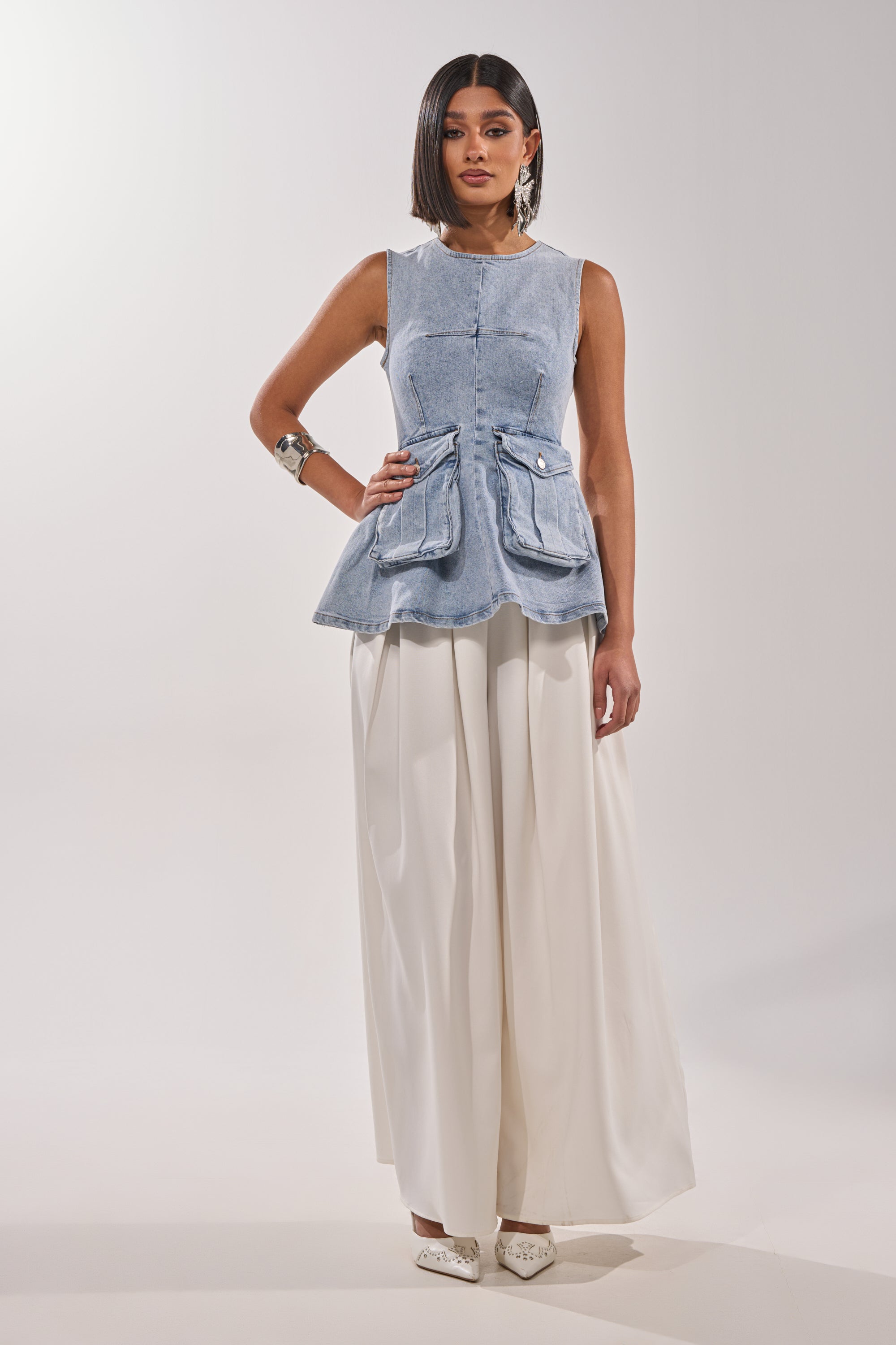 TURN AROUND DENIM BLOUSE