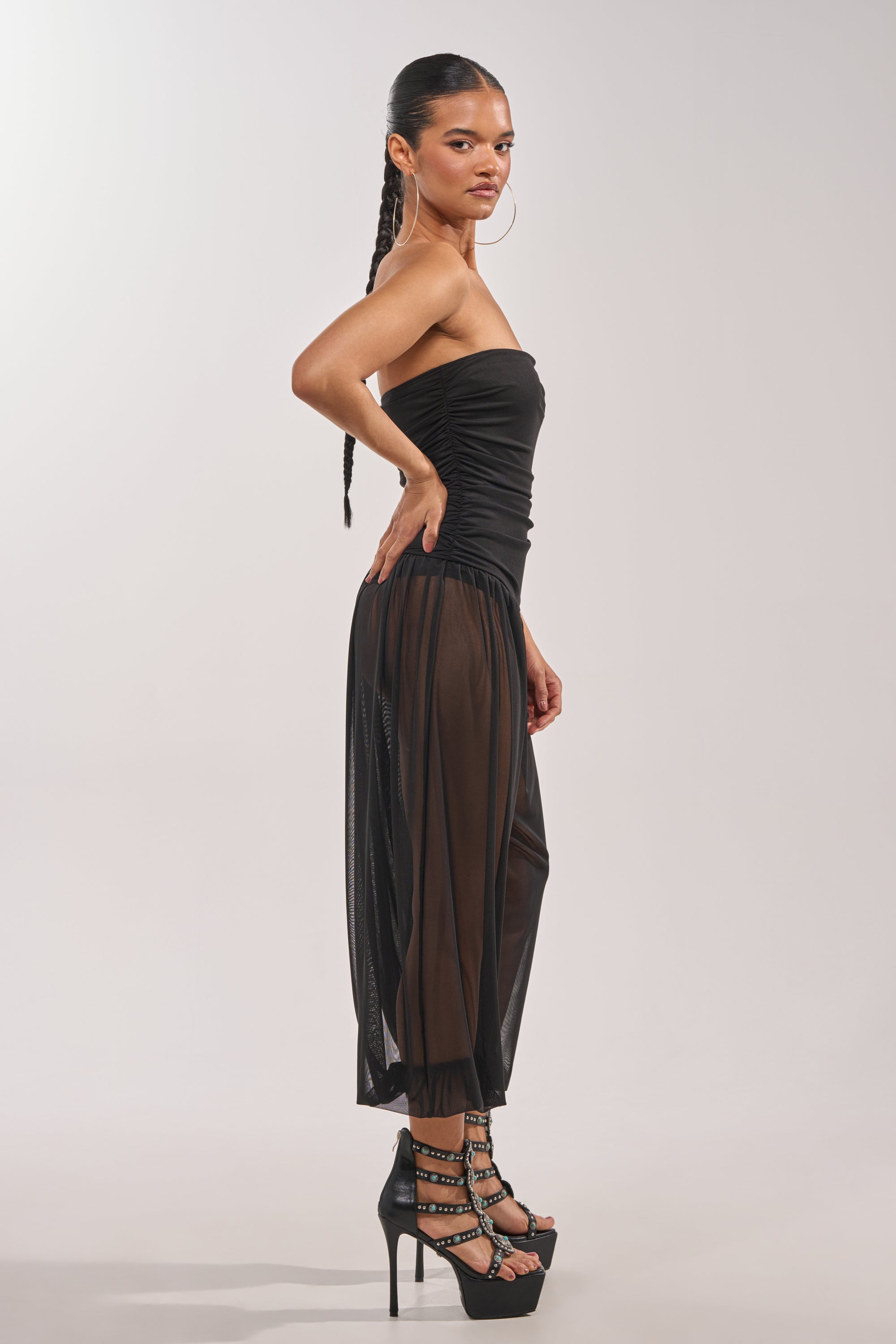 NO CHILL MESH JUMPSUIT IN BLACK