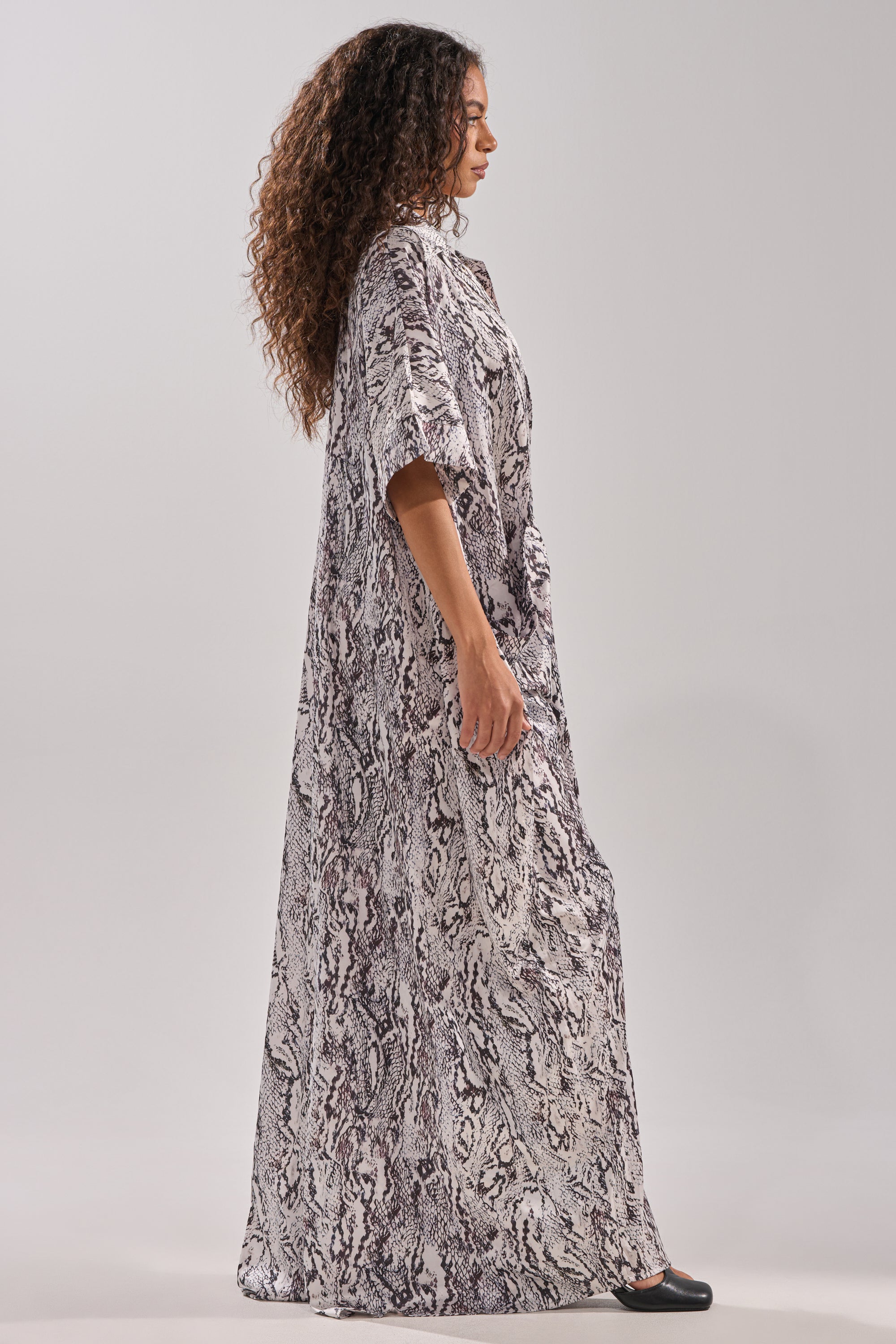 SHE'S RICH OVERSIZED SATIN JUMPSUIT IN SNAKE PRINT