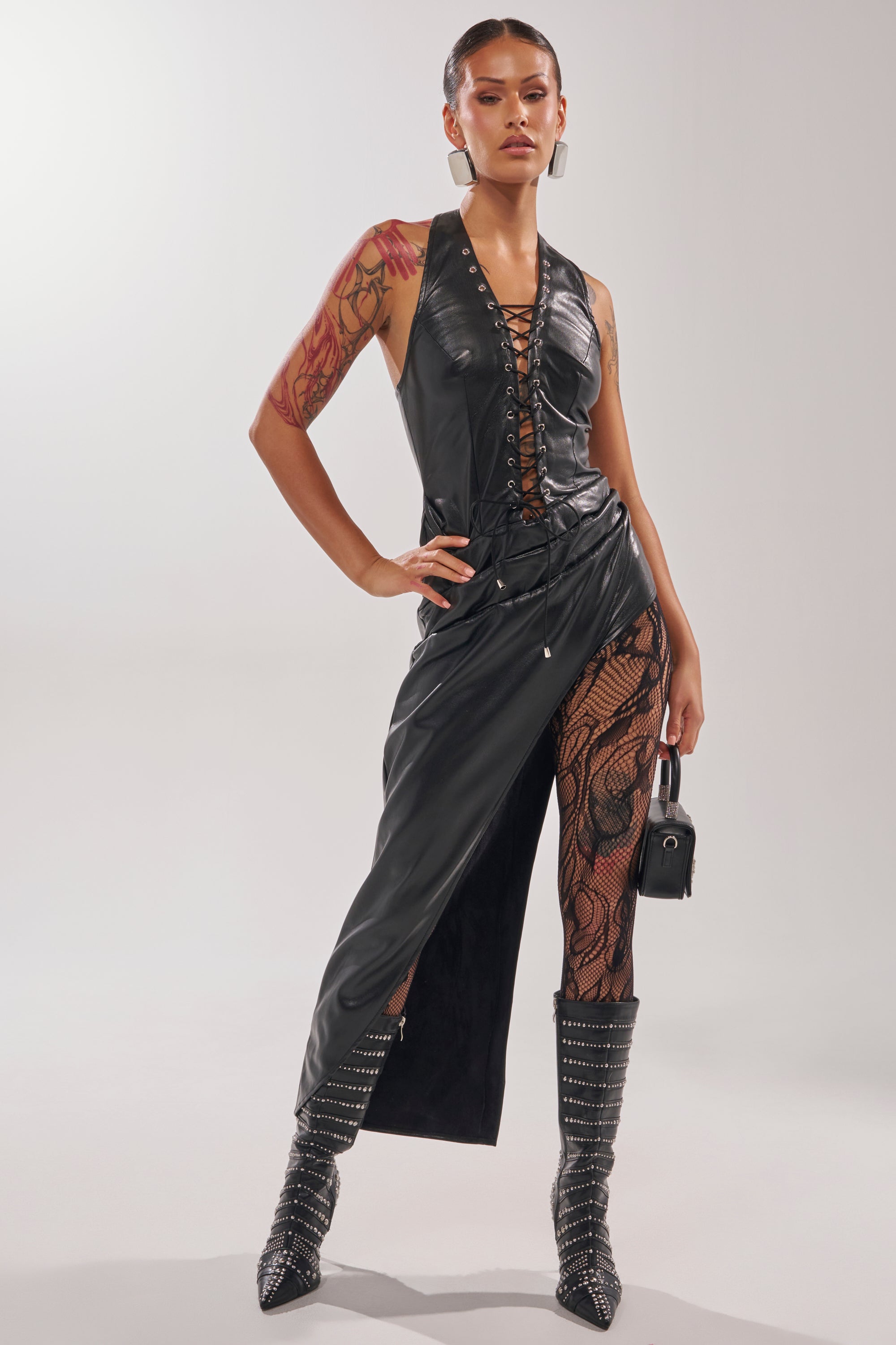 TALIA LACE UP DRAPE TOP