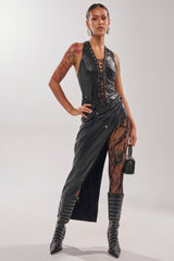 TALIA LACE UP DRAPE TOP