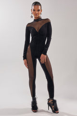 MESH TO IMPRESS LONG SLEEVE JUMPSUIT