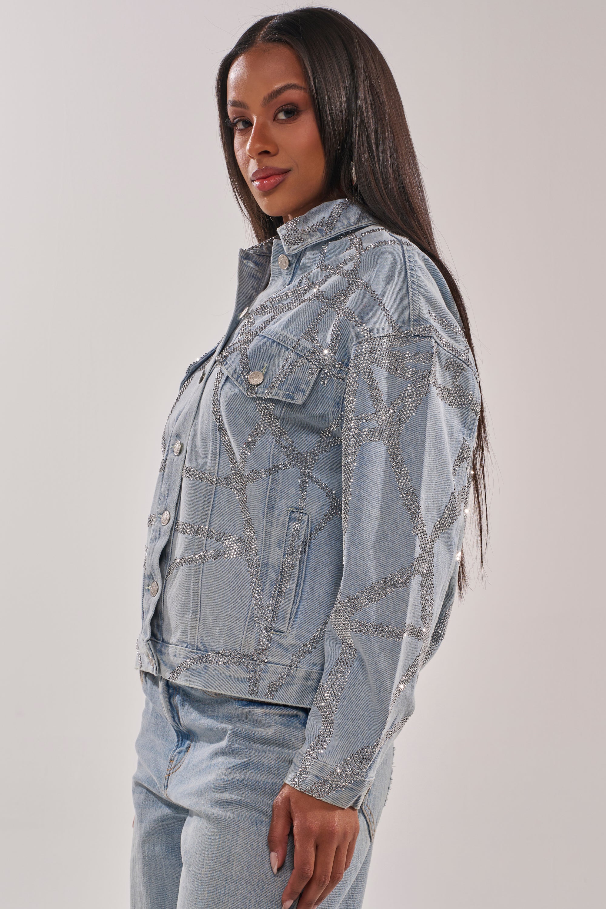 TWILIGHT ZONE RHINESTONE DENIM JACKET