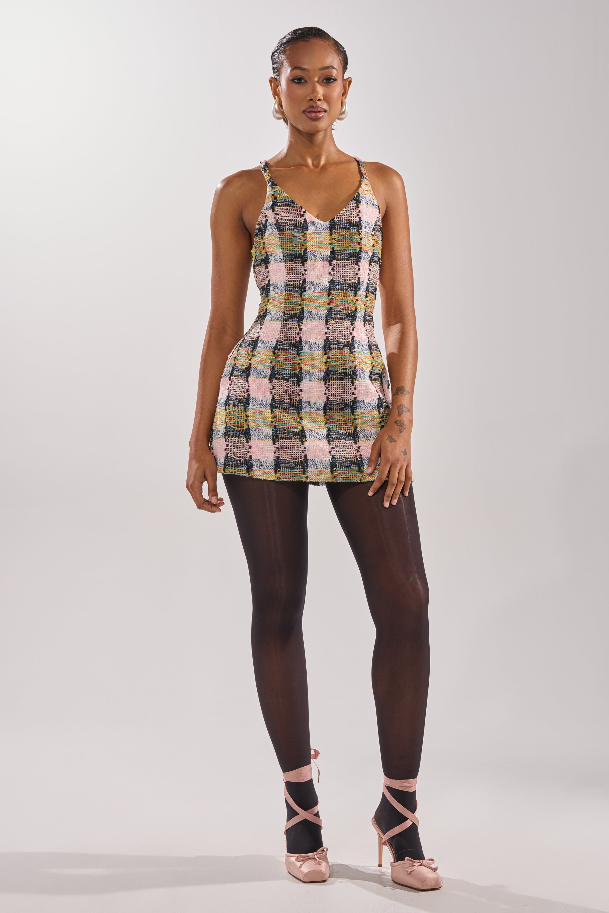MAIN SQUEEZE TWEED MINI DRESS