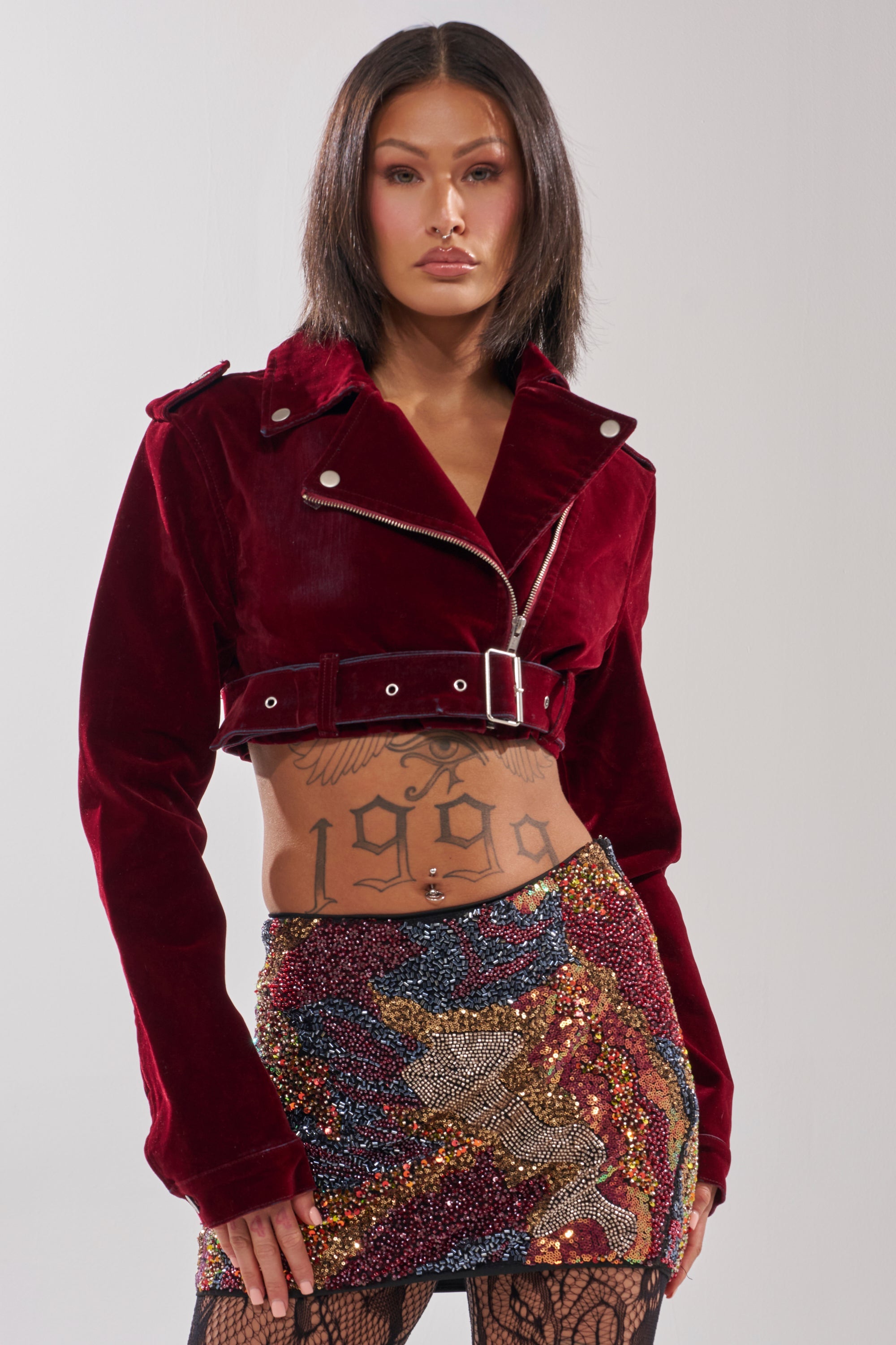 LULU VELVET DENIM MOTO
