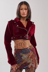 LULU VELVET DENIM MOTO