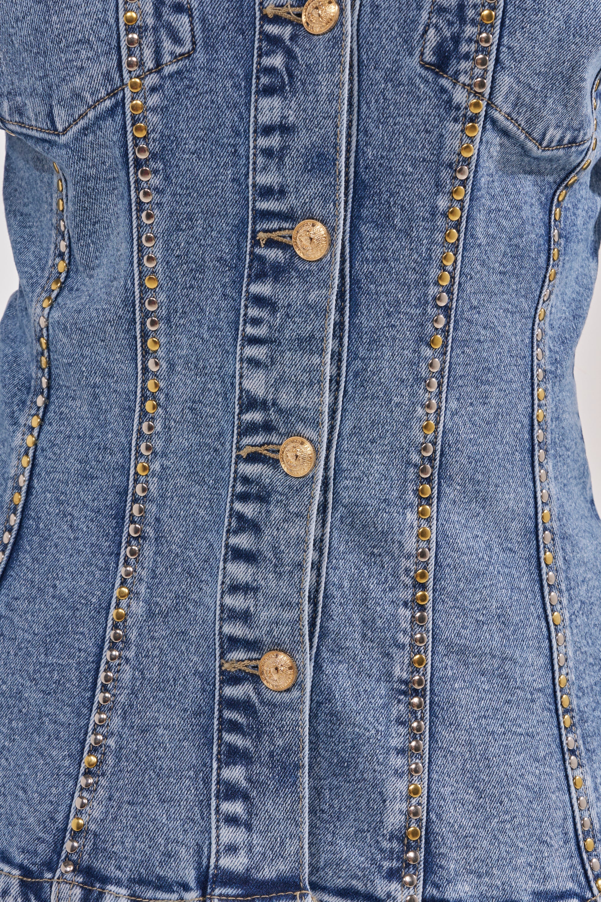 SHOULD'VE KNOWN BETTER STUDDED DENIM JACKET