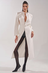 WHEREVER YOU ARE CUTOUT TRENCH IN WHITE