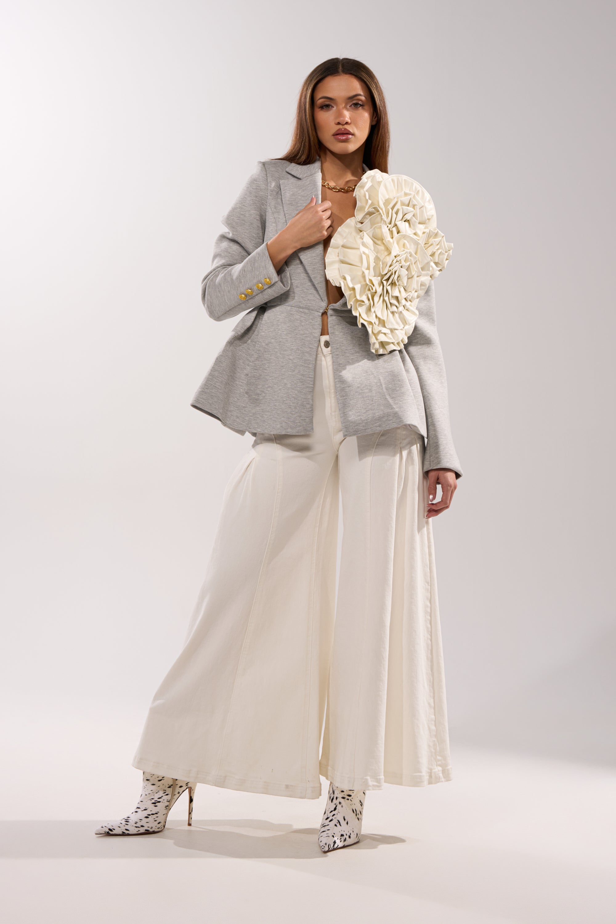 CANARY PEPLUM BLAZER IN SCUBA