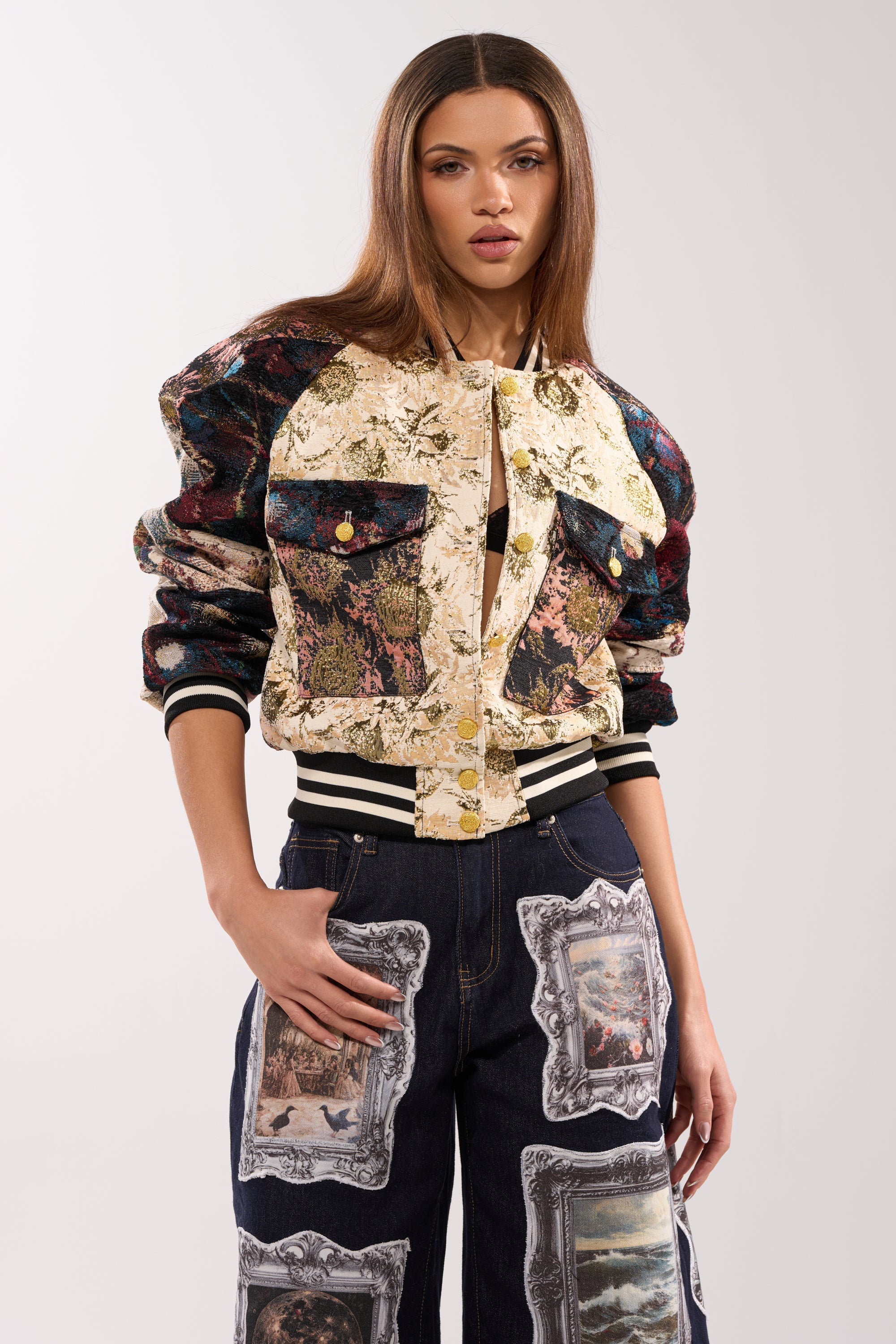 EGO CHECK PATCHWORK BOMBER