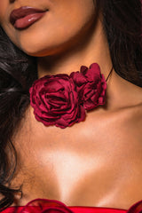 ROSEY FLORAL CHOKER NECKLACE