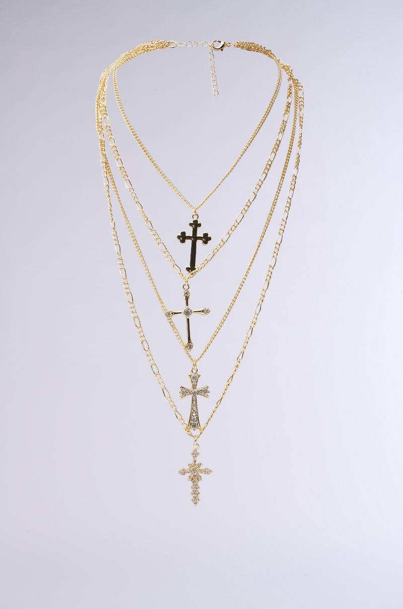 CROSS LAYERED NECKLACE