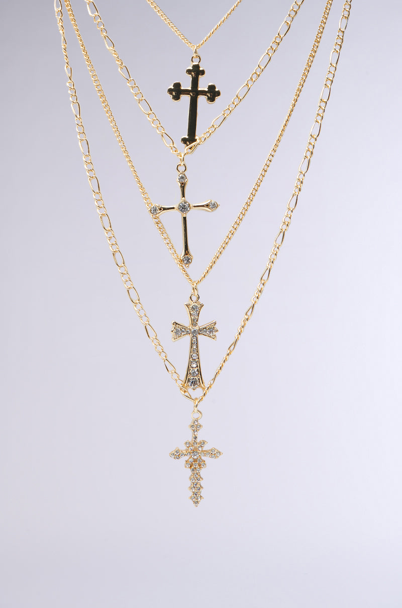 CROSS LAYERED NECKLACE