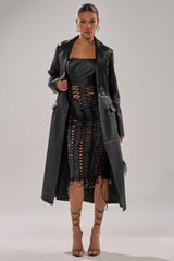 EASY DOES IT FAUX LEATHER TRENCH