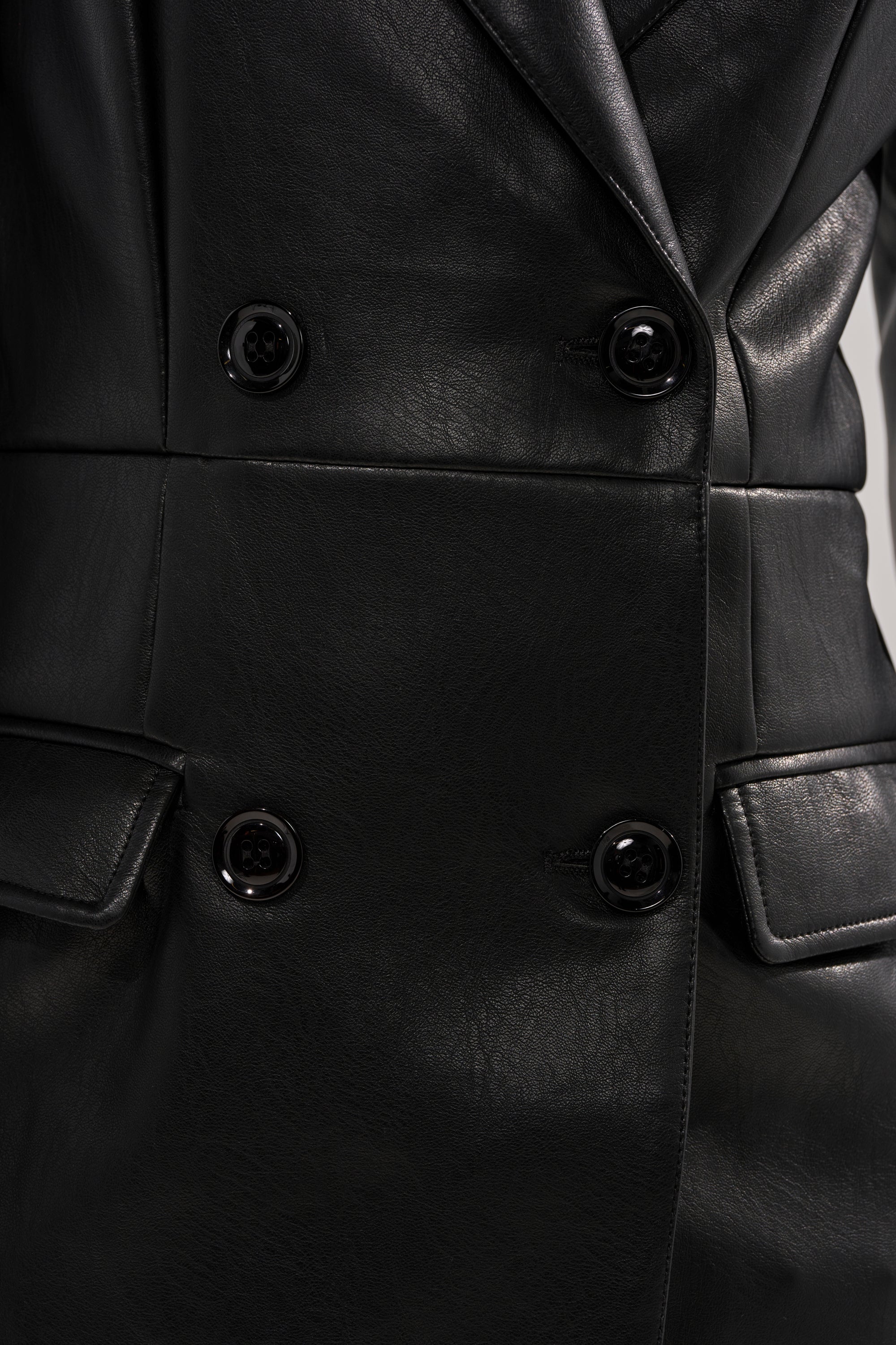 EASY DOES IT FAUX LEATHER TRENCH