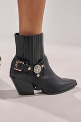AZALEA WANG LENKOV BLACK WESTERN BOOT