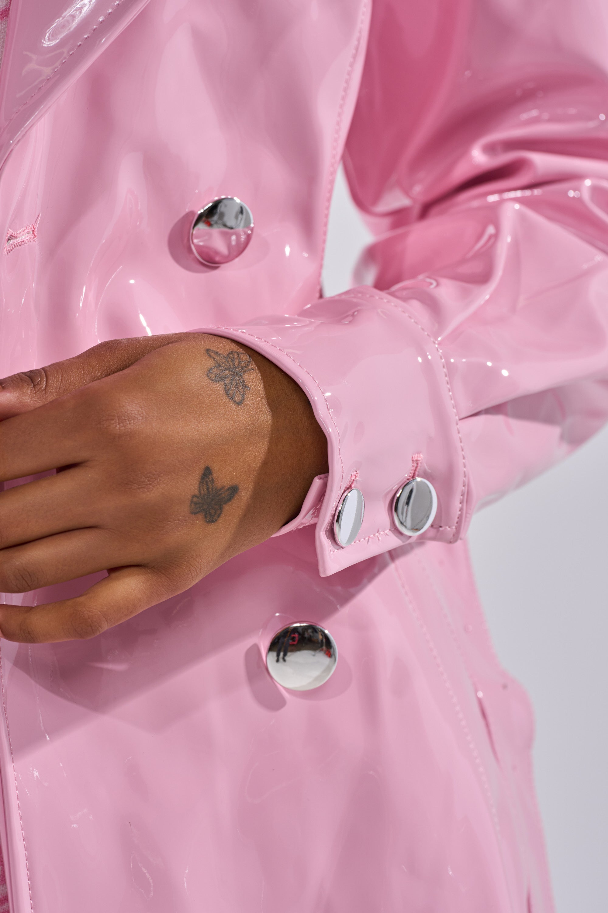 MITICA PATENT TRENCH IN BUBBLEGUM PINK