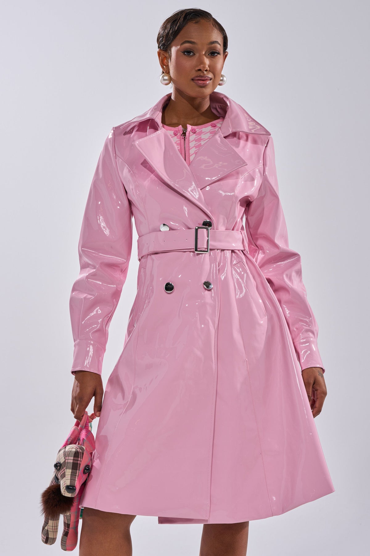 MITICA PATENT TRENCH IN BUBBLEGUM PINK