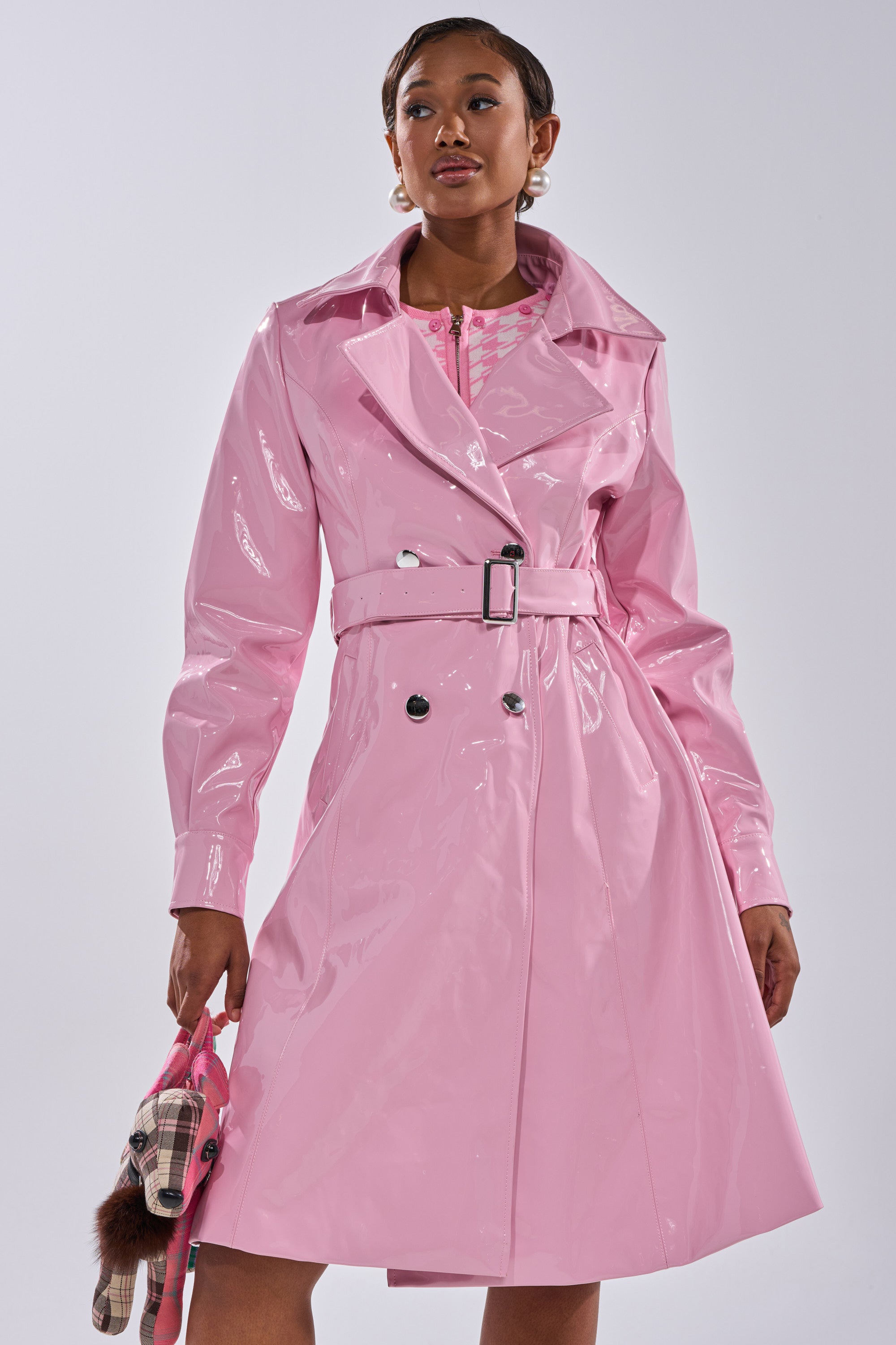 MITICA PATENT TRENCH IN BUBBLEGUM PINK