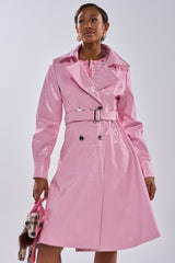 MITICA PATENT TRENCH IN BUBBLEGUM PINK