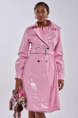 MITICA PATENT TRENCH IN BUBBLEGUM PINK
