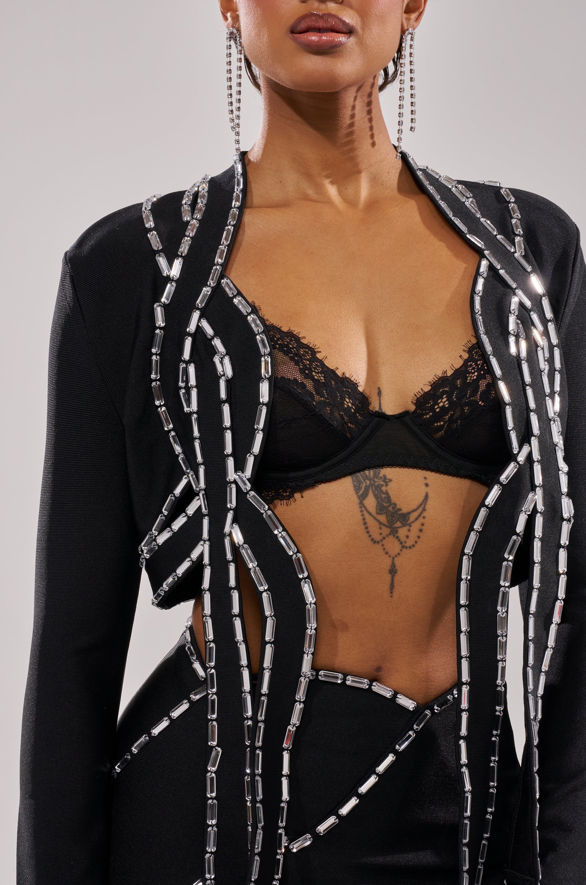 TOO HOT FOR THIS RHINESTONE BLOUSE