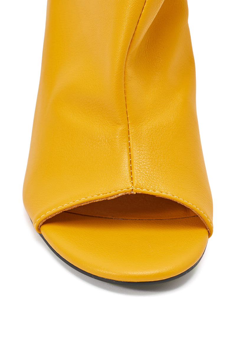AZALEA WANG NOVIS YELLOW WEDGE BOOTIE