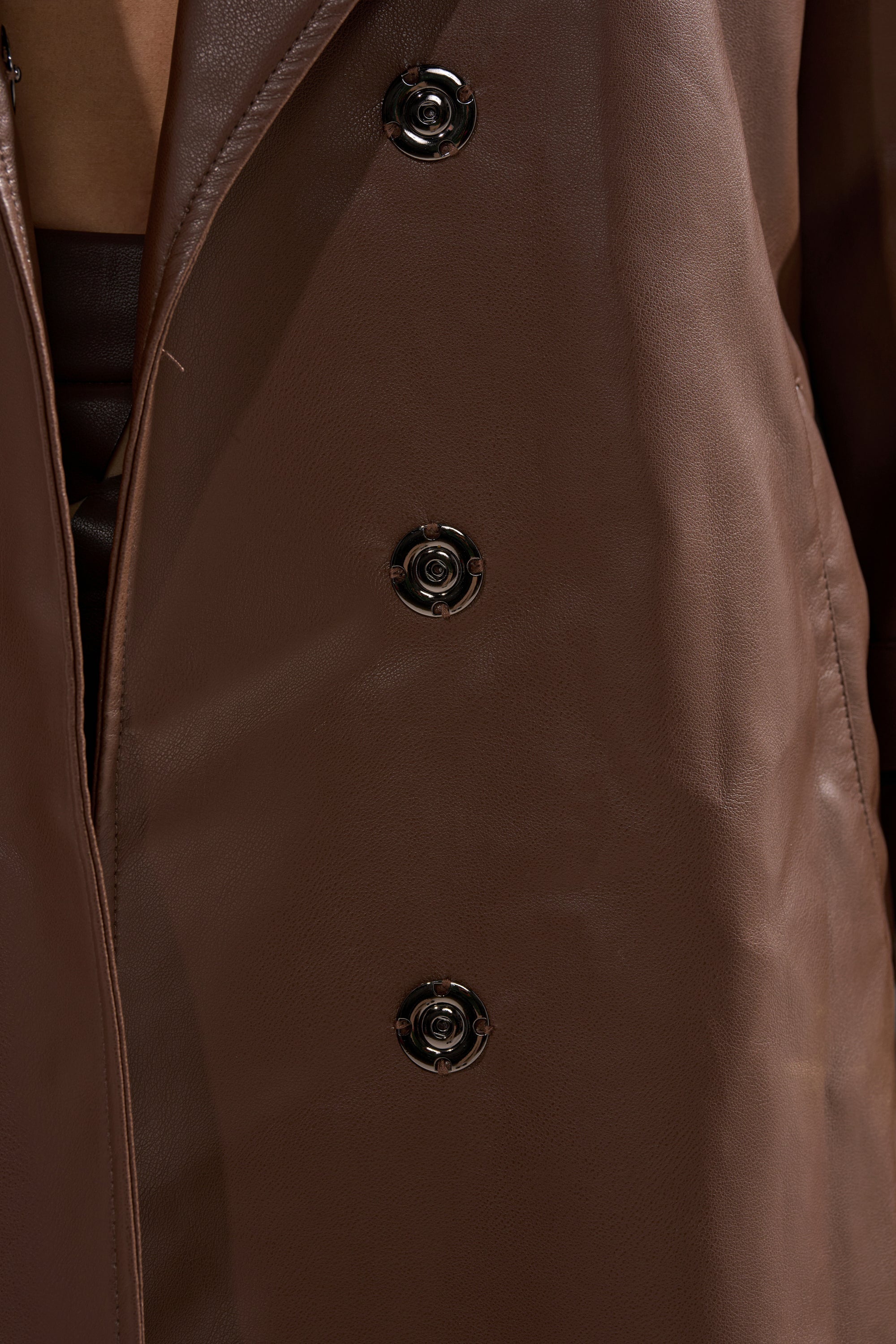 ESPRESSO MARTINI FAUX LEATHER TRENCH