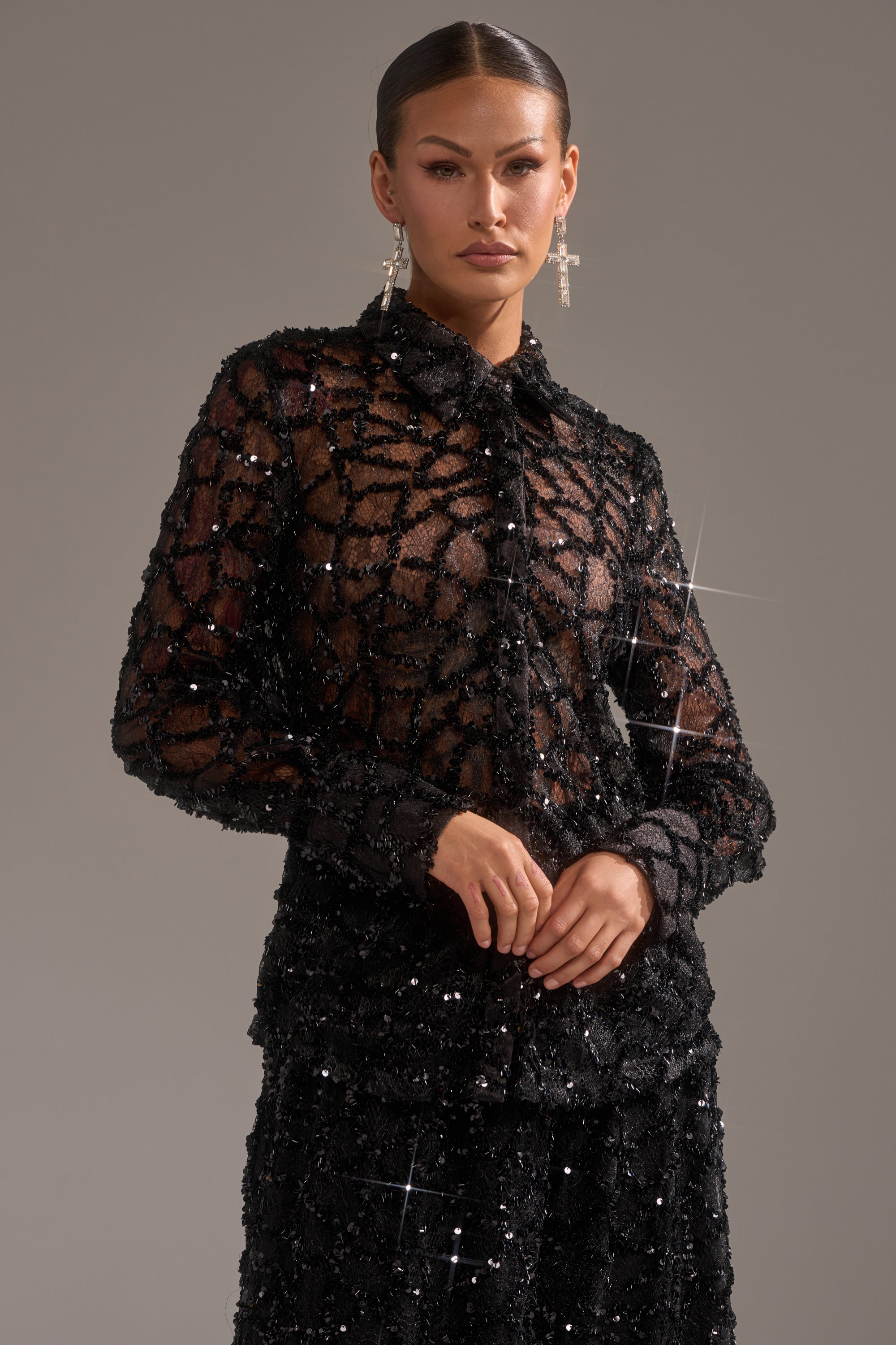 ROXY SEQUIN BUTTON DOWN