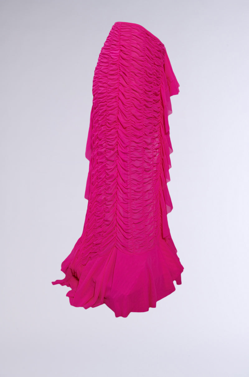 LAYERED UP MESH RUFFLE BELT SKIRT