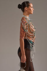 DANCING QUEEN RHINESTONE CHAIN TOP