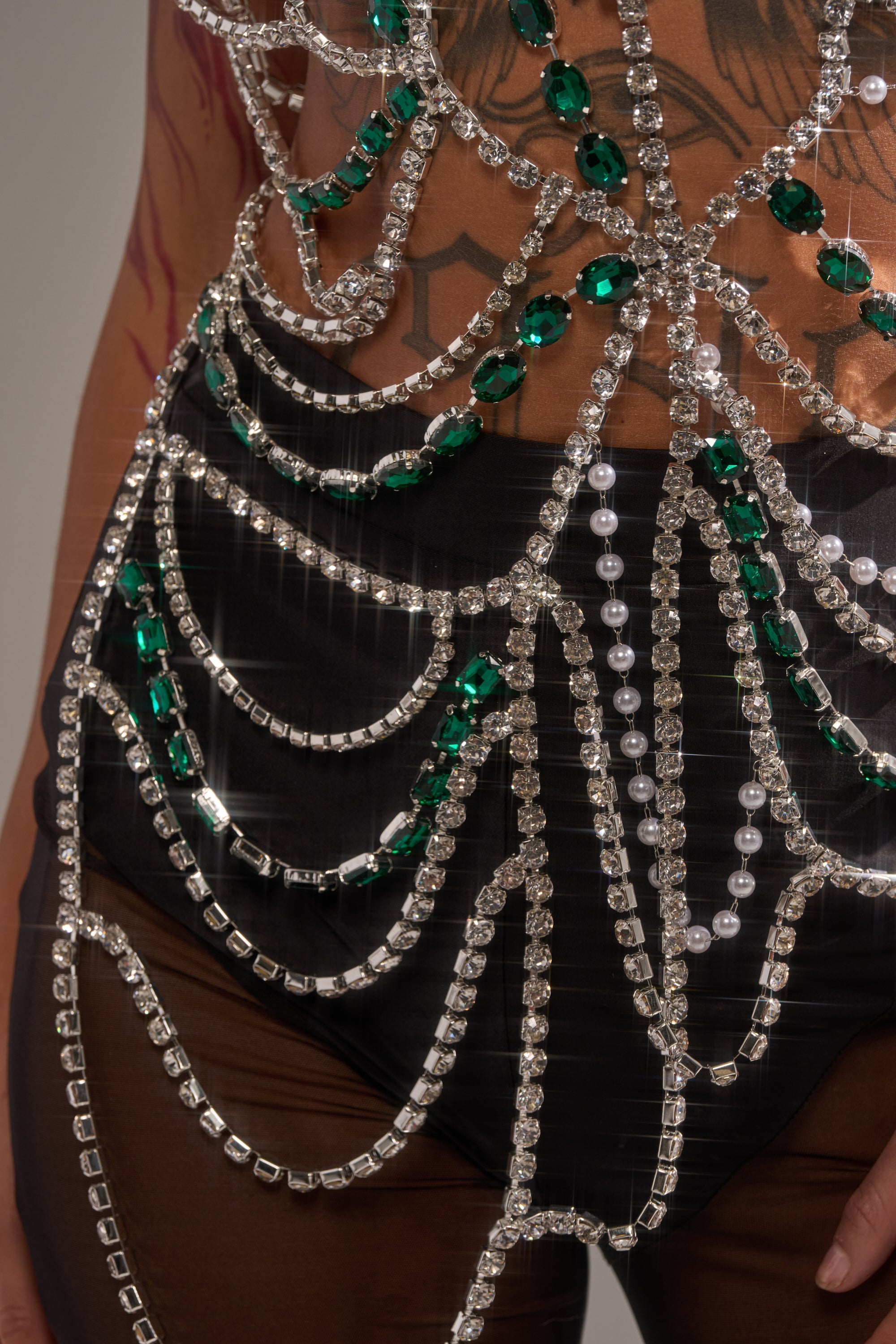 DANCING QUEEN RHINESTONE CHAIN TOP