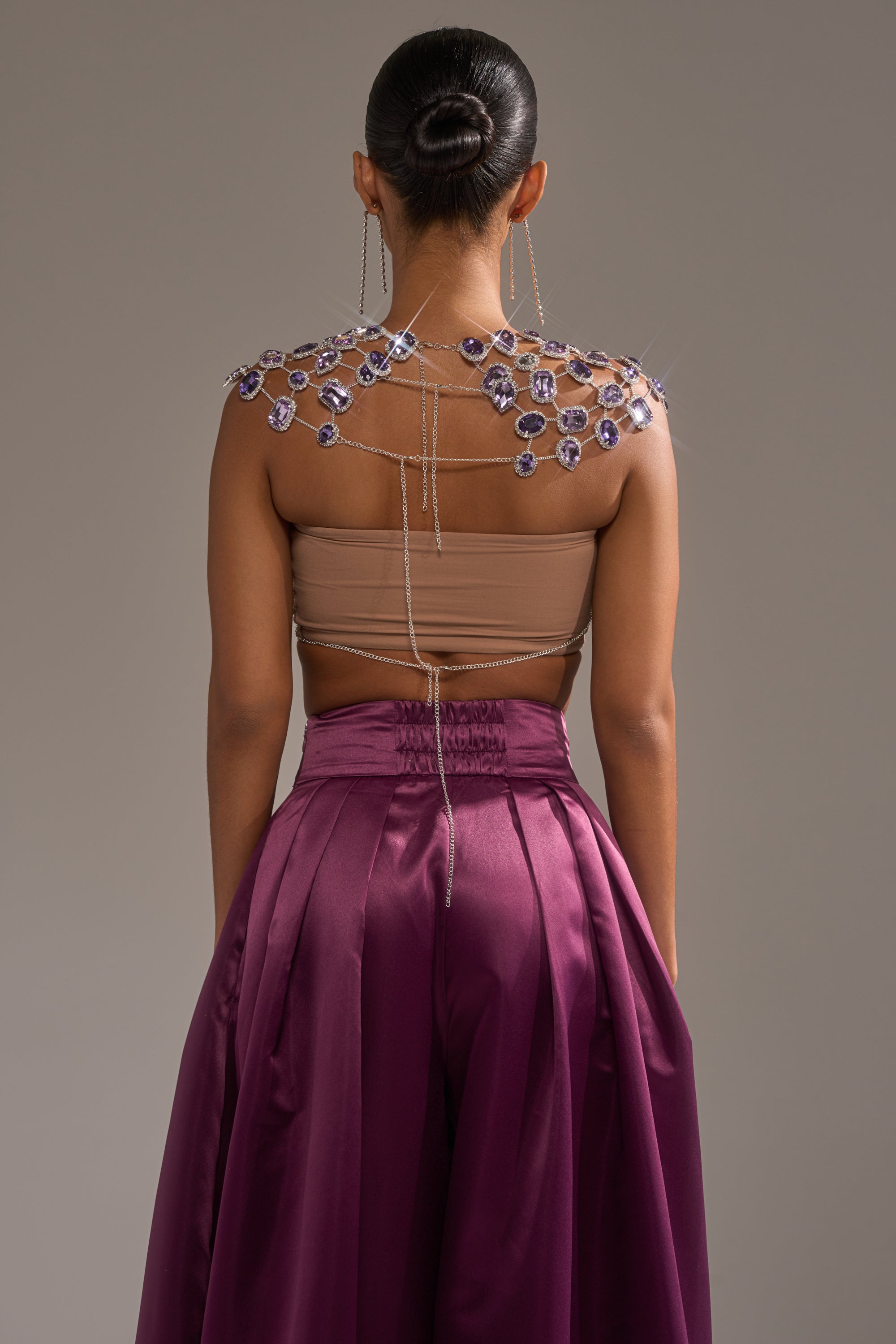 LOVER GIRL RHINESTONE CHAIN TOP