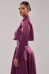 ON AND ON CROPPED SATIN BLAZER