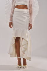LEMON SATIN MAXI SKIRT