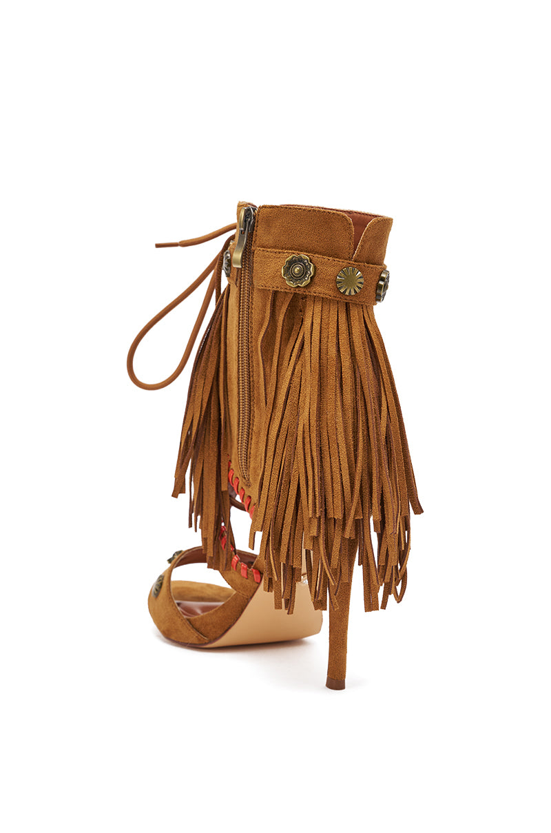 AZALEA WANG SALGADO FRINGE GLADIATOR STILETTO SANDAL