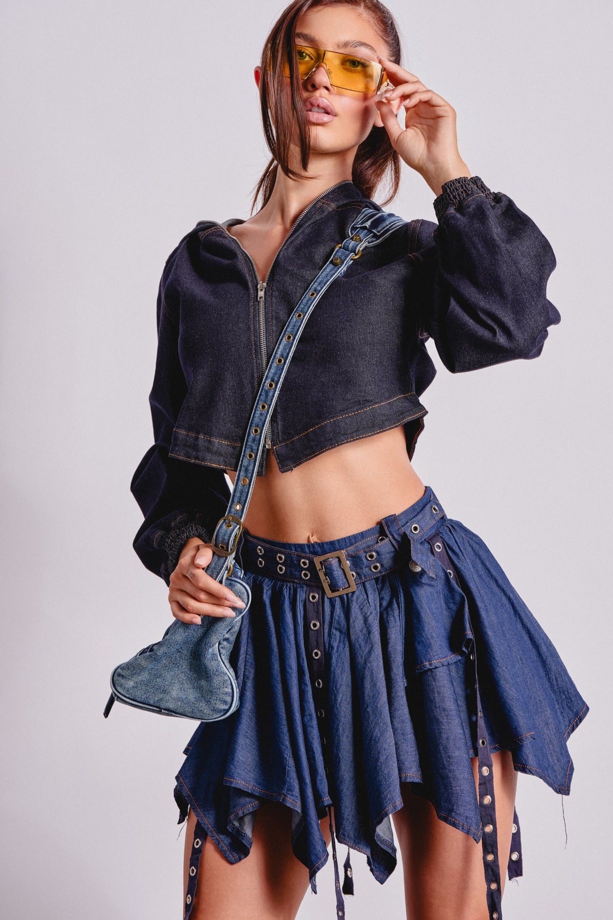 BEAM ME UP HOODED DENIM JACKET